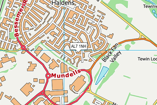 AL7 1NH map - OS VectorMap District (Ordnance Survey) AL7 1NH map - OS VectorMap District (Ordnance Survey)