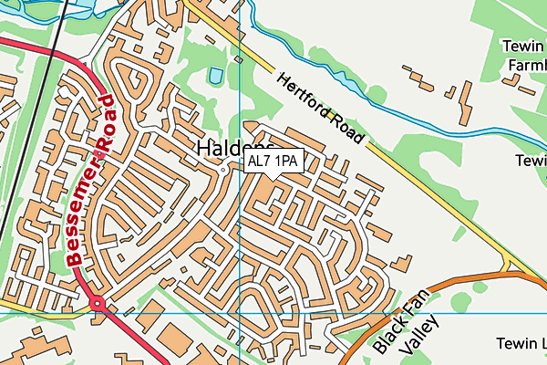 AL7 1PA map - OS VectorMap District (Ordnance Survey) AL7 1PA map - OS VectorMap District (Ordnance Survey)