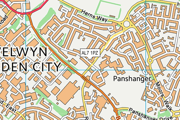 AL7 1PZ map - OS VectorMap District (Ordnance Survey) AL7 1PZ map - OS VectorMap District (Ordnance Survey)