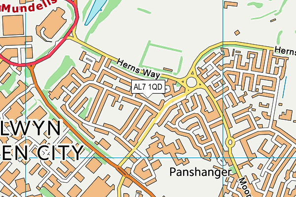 AL7 1QD map - OS VectorMap District (Ordnance Survey) AL7 1QD map - OS VectorMap District (Ordnance Survey)