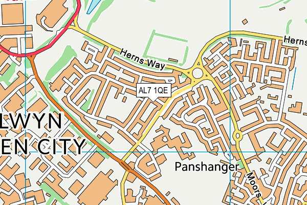 AL7 1QE map - OS VectorMap District (Ordnance Survey) AL7 1QE map - OS VectorMap District (Ordnance Survey)
