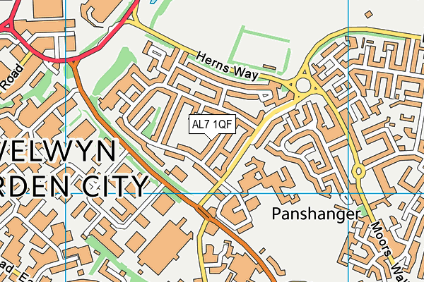 AL7 1QF map - OS VectorMap District (Ordnance Survey) AL7 1QF map - OS VectorMap District (Ordnance Survey)