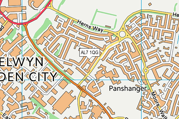 AL7 1QG map - OS VectorMap District (Ordnance Survey) AL7 1QG map - OS VectorMap District (Ordnance Survey)