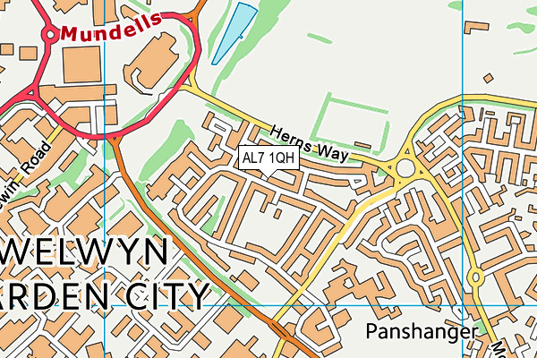 AL7 1QH map - OS VectorMap District (Ordnance Survey)