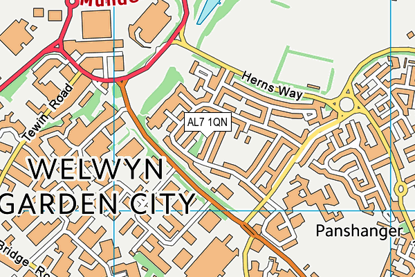 AL7 1QN map - OS VectorMap District (Ordnance Survey) AL7 1QN map - OS VectorMap District (Ordnance Survey)