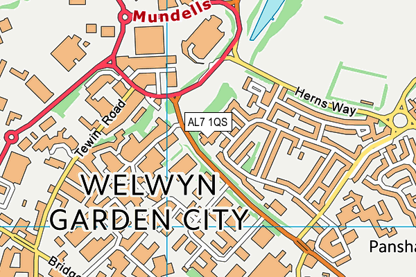 AL7 1QS map - OS VectorMap District (Ordnance Survey)
