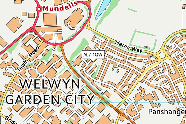 AL7 1QW map - OS VectorMap District (Ordnance Survey) AL7 1QW map - OS VectorMap District (Ordnance Survey)