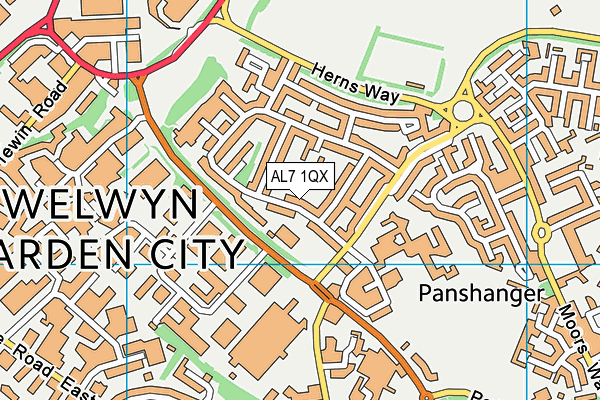 AL7 1QX map - OS VectorMap District (Ordnance Survey) AL7 1QX map - OS VectorMap District (Ordnance Survey)