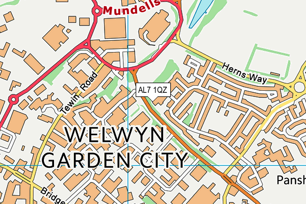 AL7 1QZ map - OS VectorMap District (Ordnance Survey) AL7 1QZ map - OS VectorMap District (Ordnance Survey)