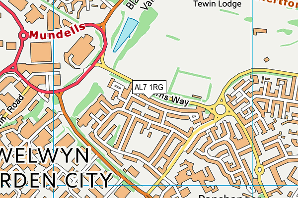 AL7 1RG map - OS VectorMap District (Ordnance Survey) AL7 1RG map - OS VectorMap District (Ordnance Survey)