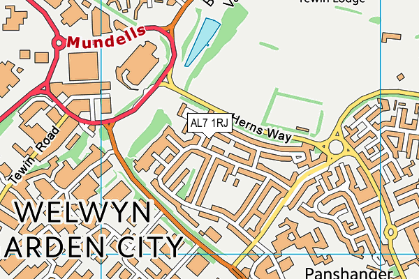 AL7 1RJ map - OS VectorMap District (Ordnance Survey) AL7 1RJ map - OS VectorMap District (Ordnance Survey)