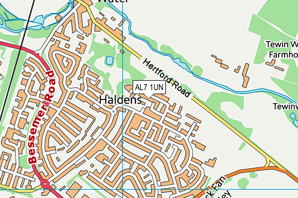 AL7 1UN map - OS VectorMap District (Ordnance Survey) AL7 1UN map - OS VectorMap District (Ordnance Survey)