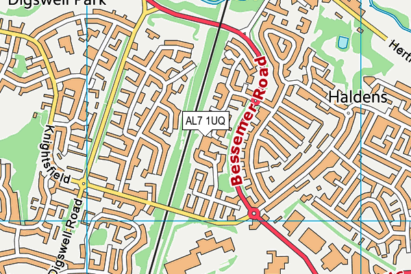 AL7 1UQ map - OS VectorMap District (Ordnance Survey)