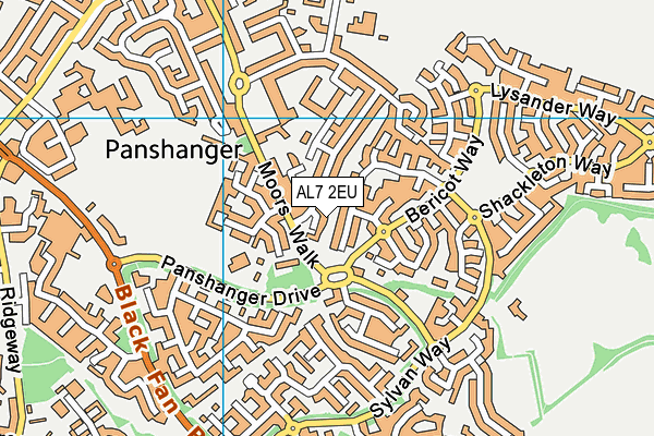 AL7 2EU map - OS VectorMap District (Ordnance Survey) AL7 2EU map - OS VectorMap District (Ordnance Survey)