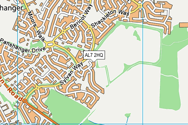 AL7 2HQ map - OS VectorMap District (Ordnance Survey) AL7 2HQ map - OS VectorMap District (Ordnance Survey)
