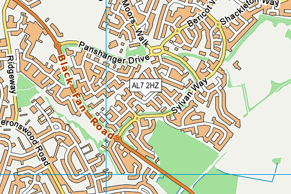 AL7 2HZ map - OS VectorMap District (Ordnance Survey) AL7 2HZ map - OS VectorMap District (Ordnance Survey)