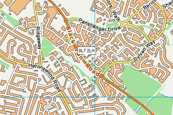 AL7 2LH map - OS VectorMap District (Ordnance Survey) AL7 2LH map - OS VectorMap District (Ordnance Survey)