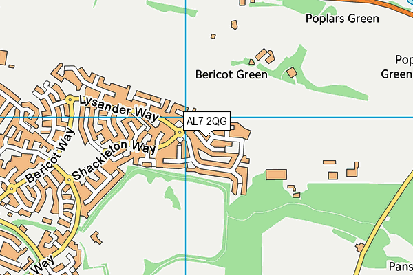 AL7 2QG map - OS VectorMap District (Ordnance Survey) AL7 2QG map - OS VectorMap District (Ordnance Survey)