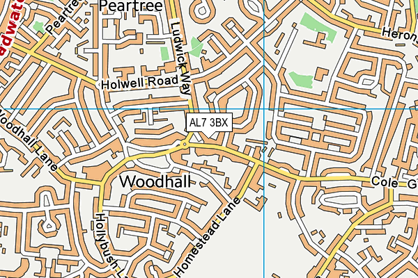 AL7 3BX map - OS VectorMap District (Ordnance Survey) AL7 3BX map - OS VectorMap District (Ordnance Survey)