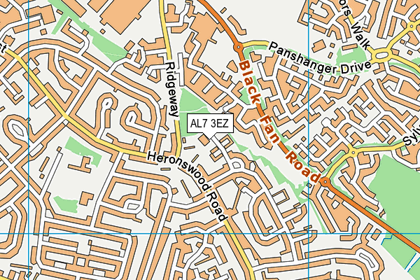 AL7 3EZ map - OS VectorMap District (Ordnance Survey) AL7 3EZ map - OS VectorMap District (Ordnance Survey)