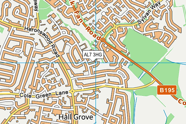 AL7 3HG map - OS VectorMap District (Ordnance Survey) AL7 3HG map - OS VectorMap District (Ordnance Survey)