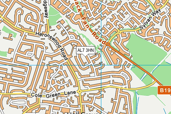 AL7 3HN map - OS VectorMap District (Ordnance Survey) AL7 3HN map - OS VectorMap District (Ordnance Survey)
