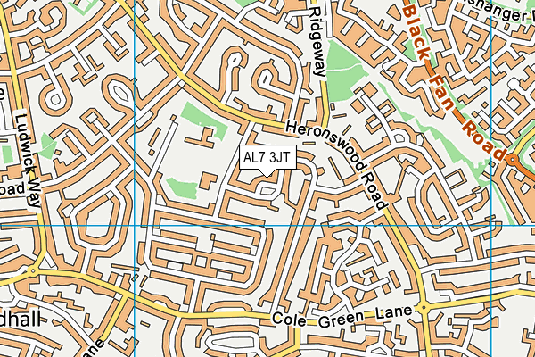 AL7 3JT map - OS VectorMap District (Ordnance Survey) AL7 3JT map - OS VectorMap District (Ordnance Survey)