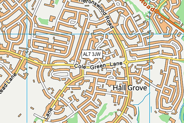 AL7 3JW map - OS VectorMap District (Ordnance Survey) AL7 3JW map - OS VectorMap District (Ordnance Survey)