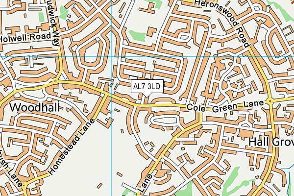 AL7 3LD map - OS VectorMap District (Ordnance Survey) AL7 3LD map - OS VectorMap District (Ordnance Survey)