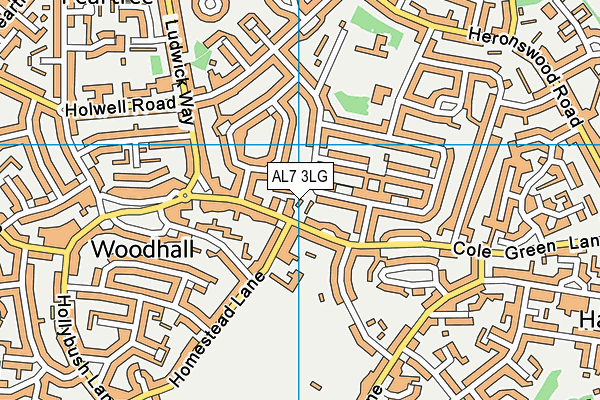 AL7 3LG map - OS VectorMap District (Ordnance Survey) AL7 3LG map - OS VectorMap District (Ordnance Survey)