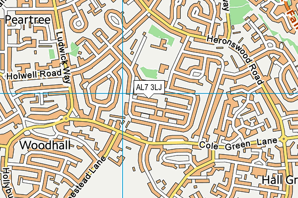 AL7 3LJ map - OS VectorMap District (Ordnance Survey) AL7 3LJ map - OS VectorMap District (Ordnance Survey)