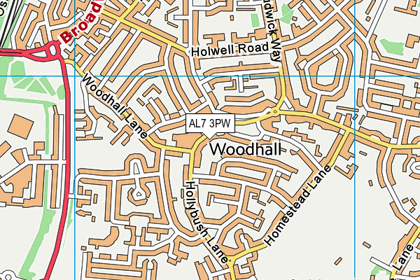 AL7 3PW map - OS VectorMap District (Ordnance Survey) AL7 3PW map - OS VectorMap District (Ordnance Survey)