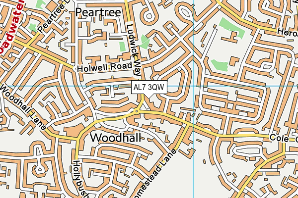AL7 3QW map - OS VectorMap District (Ordnance Survey) AL7 3QW map - OS VectorMap District (Ordnance Survey)