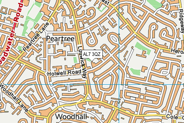 AL7 3QZ map - OS VectorMap District (Ordnance Survey) AL7 3QZ map - OS VectorMap District (Ordnance Survey)
