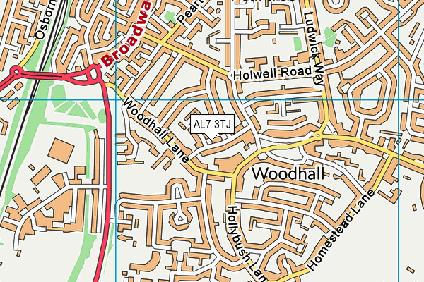 AL7 3TJ map - OS VectorMap District (Ordnance Survey) AL7 3TJ map - OS VectorMap District (Ordnance Survey)
