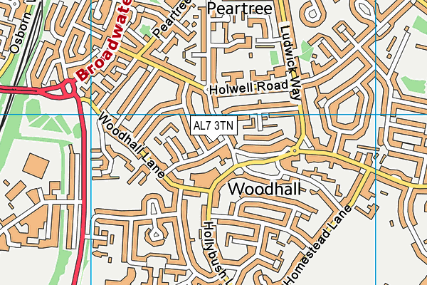 AL7 3TN map - OS VectorMap District (Ordnance Survey) AL7 3TN map - OS VectorMap District (Ordnance Survey)