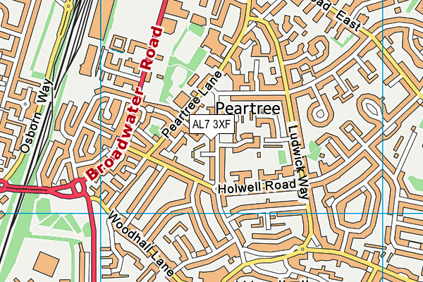 AL7 3XF map - OS VectorMap District (Ordnance Survey) AL7 3XF map - OS VectorMap District (Ordnance Survey)