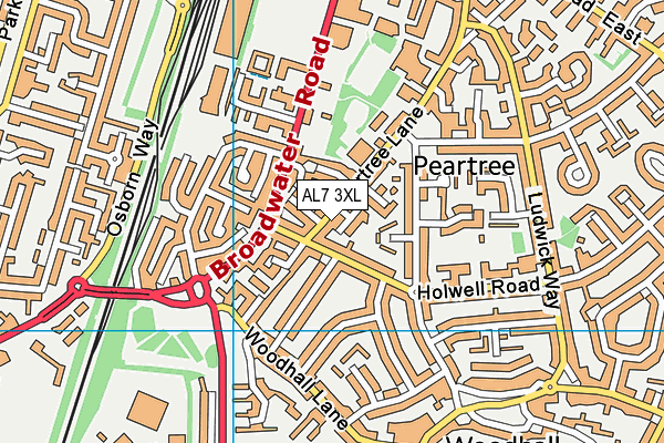 AL7 3XL map - OS VectorMap District (Ordnance Survey)
