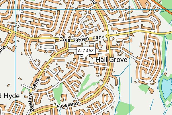 AL7 4AZ map - OS VectorMap District (Ordnance Survey) AL7 4AZ map - OS VectorMap District (Ordnance Survey)