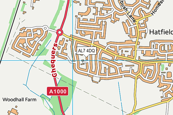 AL7 4DQ map - OS VectorMap District (Ordnance Survey) AL7 4DQ map - OS VectorMap District (Ordnance Survey)