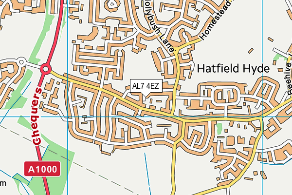 AL7 4EZ map - OS VectorMap District (Ordnance Survey) AL7 4EZ map - OS VectorMap District (Ordnance Survey)