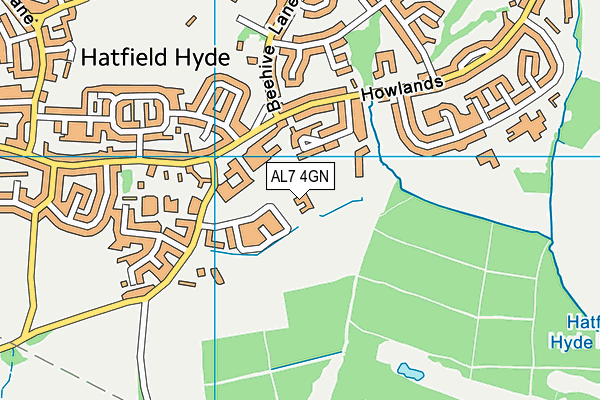 AL7 4GN map - OS VectorMap District (Ordnance Survey) AL7 4GN map - OS VectorMap District (Ordnance Survey)