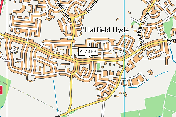 AL7 4HB map - OS VectorMap District (Ordnance Survey)
