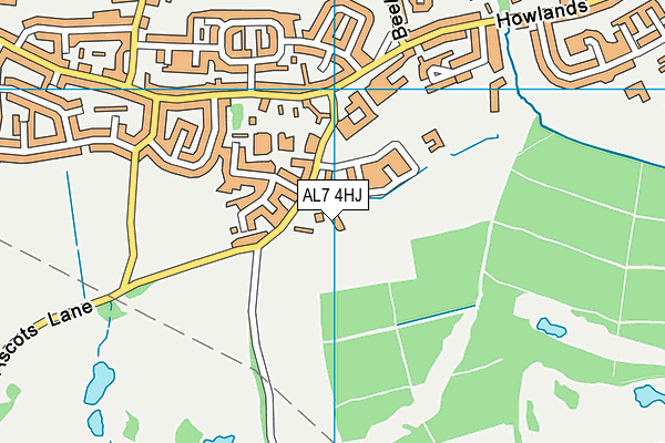 AL7 4HJ map - OS VectorMap District (Ordnance Survey) AL7 4HJ map - OS VectorMap District (Ordnance Survey)