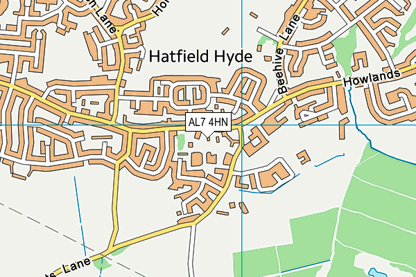 AL7 4HN map - OS VectorMap District (Ordnance Survey)
