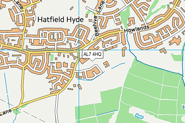 AL7 4HQ map - OS VectorMap District (Ordnance Survey) AL7 4HQ map - OS VectorMap District (Ordnance Survey)