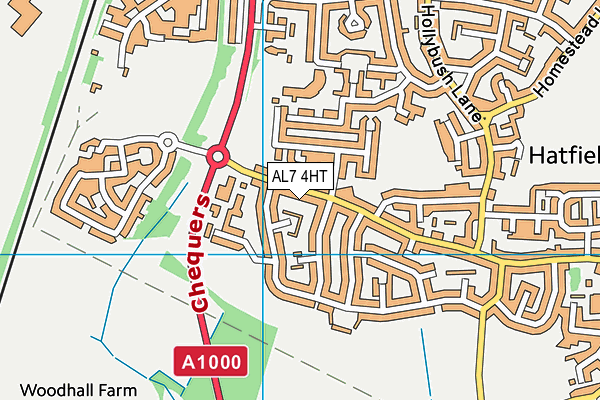 AL7 4HT map - OS VectorMap District (Ordnance Survey) AL7 4HT map - OS VectorMap District (Ordnance Survey)