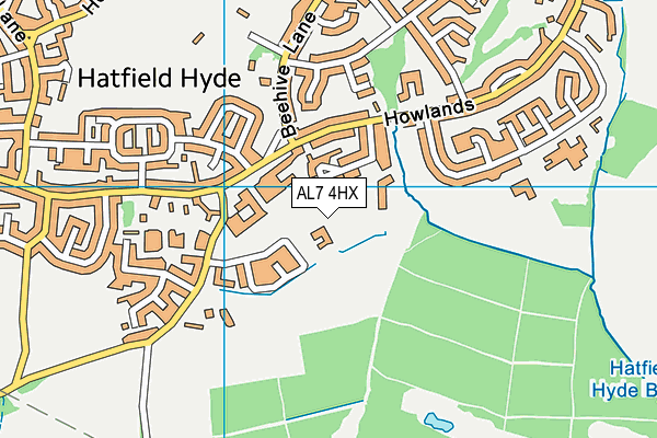 AL7 4HX map - OS VectorMap District (Ordnance Survey) AL7 4HX map - OS VectorMap District (Ordnance Survey)