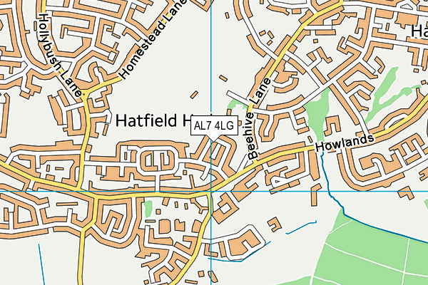 AL7 4LG map - OS VectorMap District (Ordnance Survey)