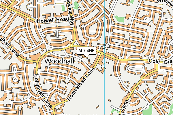 AL7 4NE map - OS VectorMap District (Ordnance Survey)